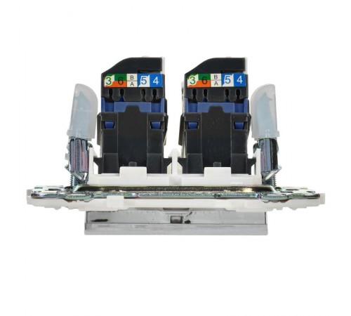 SKANDY Розетка компьютерная 2-местная RJ45 кат.6 SK-K04N никель  SK-K20-2-K50  IEK