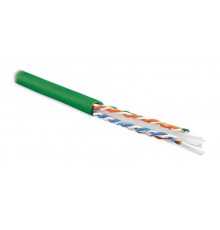 Кабель витая пара UUTP4-C6-S23-IN-LSZH-GN-305(305м)U/UTP,кат.6,4п.(23AWG),одн.solid),с разд.,LSZH,нг(С)-HF,-20°C-+75°C,зел.  251946  Hyperline