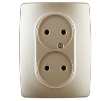 Розетка 2-ая без заземления 16A-250В IP20 Эра12 шампань  Б0031241  ЭРА