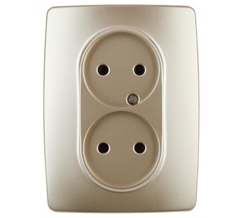 Розетка 2-ая без заземления 16A-250В IP20 Эра12 шампань  Б0031241  ЭРА