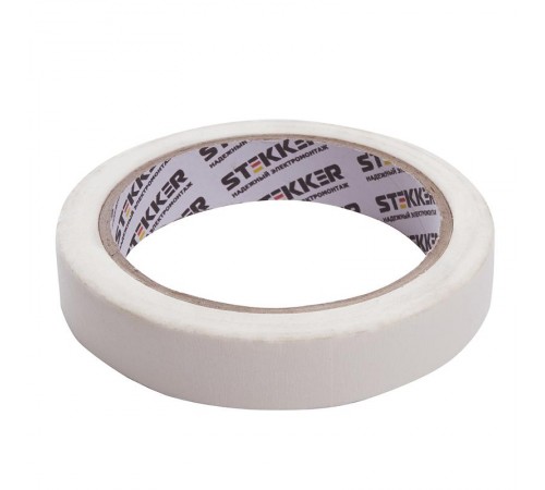 Малярная лента 18 мм, длина 25 м, на бумажной основе, белый  39149  STEKKER