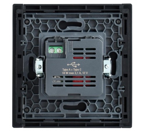 FORTE&PIANO Розетка USB A+C 18Вт FP551 сталь  FP-U22-018-K46  IEK