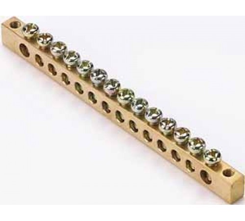 Шина нулевая 14 групп/крепеж по краям, сеч. 6x9  32004DEK  DEKraft