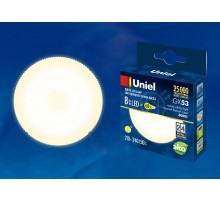 Лампа светодиодная LED-GX53-8W/WW/GX53/FR PLZ01WH LED, матовая. .  UL-00001672  Uniel