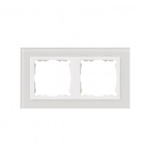 Simon 82 Рамка декоративная, 2 поста, S82 Nature, Стекло, белый-белый  82627-30  Simon