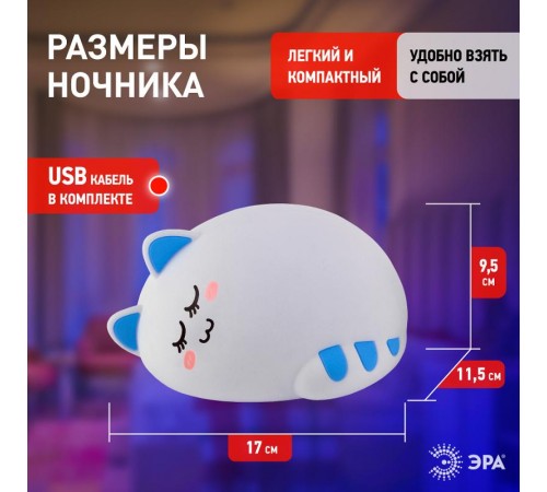 Светильник настольный NLED-415-2W-BU белый с синим  Б0041095  ЭРА