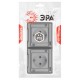 Розетка 2-ая ЭРА Эксперт 11-2524-01 2х2P+E гориз. IP55, шторки, 16A-250В, СУ, Белый  Б0063254  ЭРА