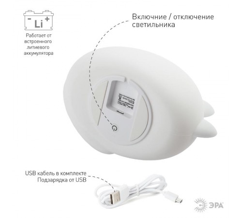 Светильник настольный NLED-415-2W-BU белый с синим  Б0041095  ЭРА