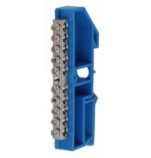 Шина N "Ноль" на DIN-изол ШНИ-6х9-10 никелированная Д-Синий (10/250/12000) NO-222-86-1  Б0044135  ЭРА