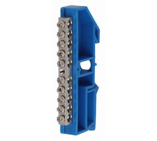 Шина N "Ноль" на DIN-изол ШНИ-6х9-10 никелированная Д-Синий (10/250/12000) NO-222-86-1  Б0044135  ЭРА