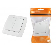 Выключатель 2 кл. 10А белый "Онега"   SQ1805-0002  TDM