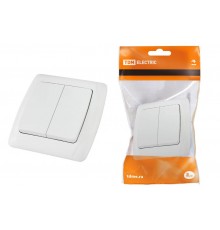 Выключатель 2 кл. 10А белый "Онега"   SQ1805-0002  TDM