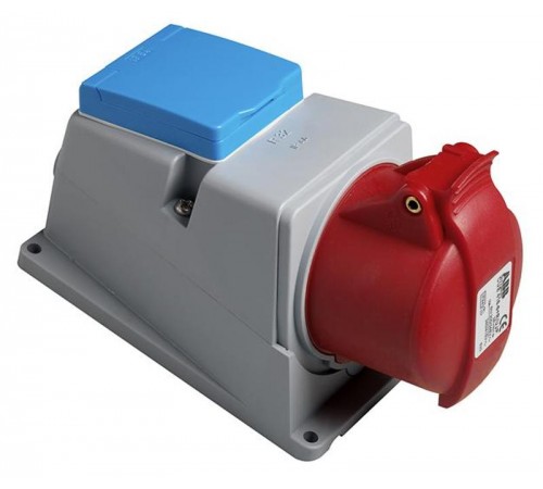 Адаптер CUE416-6+R/UJP, розетка 3P+N+E, 16А + Schuko 10/16А 250В, IP44  2CMA178301R1000  ABB