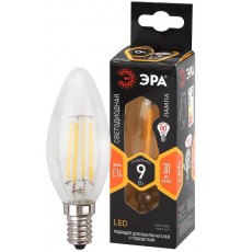 Лампа светодиодная F-LED B35-9w-827-E14 (филамент, свеча, 9Вт, тепл, E14)  Б0046991  ЭРА