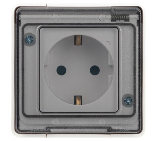 Розетка ЭРА Эксперт 11-2502-01 2P+E IP55, с заземление со шторками, 16A-250В, ОУ, Белый  Б0063280  ЭРА