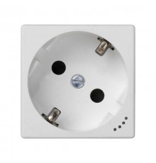 Розетка с заземлением, шторками и индикатором напряжения с винтовым подключением Schuko 2Р+Е 16A 250В~ белого цвета K45 Connect  KL01-9  Simon