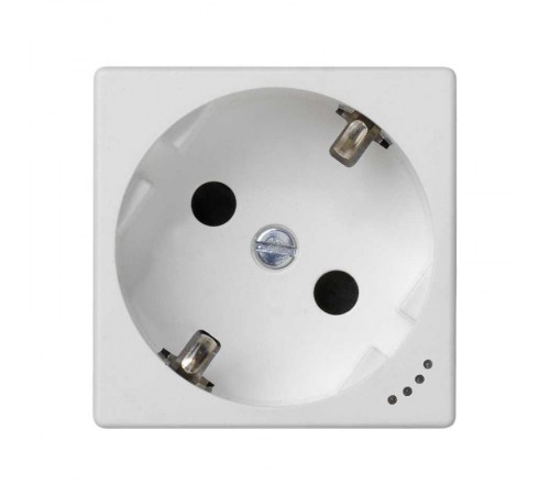 Розетка с заземлением, шторками и индикатором напряжения с винтовым подключением Schuko 2Р+Е 16A 250В~ белого цвета K45 Connect  KL01-9  Simon