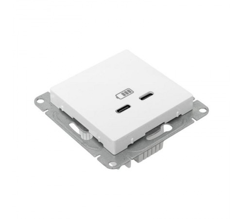 Механизм розетки USB-C - 2шт, белый Эпика EKF  UP1-SOW-2USBC  EKF