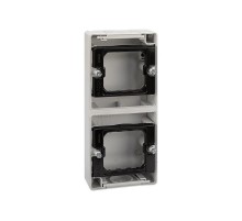 Simon 44 Aqua Основание под 2-местную рамку, IP55, открытый вертикальный монтаж, 170*75*33мм, S44 Aqua, серый  4400763-035  Simon