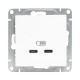 Механизм розетки USB-C - 2шт, белый Эпика EKF  UP1-SOW-2USBC  EKF