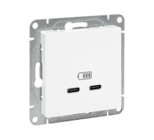 Механизм розетки USB-C - 2шт, белый Эпика EKF  UP1-SOW-2USBC  EKF