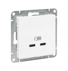Механизм розетки USB-C - 2шт, белый Эпика EKF  UP1-SOW-2USBC  EKF