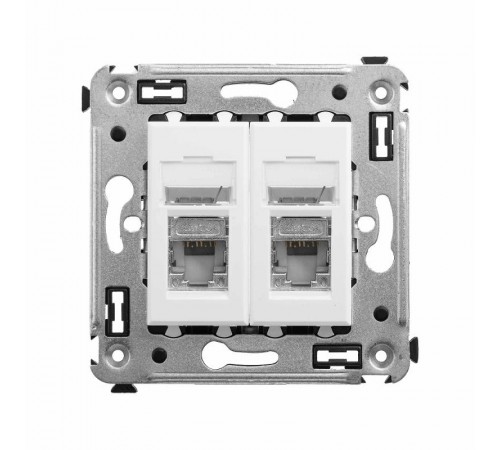 Розетка RJ-45 в стену, кат.6 двойная экранированная, Avanti, "Белое облако"  4400394  DKC