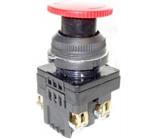 КЕ-141 У2 исп.2, красный, 1з+1р, гриб с фиксацией, IP54, 10А, 660В, выключатель кнопочный (ЭТ)  ET502409  Электротехник