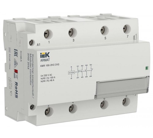 ARMAT Контактор модульный KMR 100А 24В AC/DC 2НО 2НЗ  AR-KMR20-100-22-024  IEK