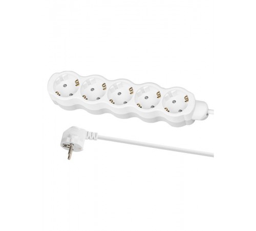 Удлинитель бытовой "Люкс" 5 гнезд, 5 м, с/з, с з/ш, ПВС 3х0,75 мм2, 10 А, 250 В, 2400 Вт  SQ1303-4024  TDM