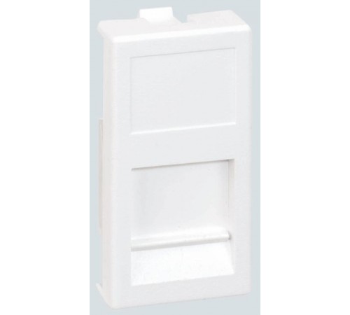 Simon Connect Адаптер универсальный узкий на 1 RJ45 коннектор, 1/2 К45, с защит.шторк., белый  KA76-9  Simon