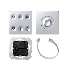 Комплект 6-кл сенсорн.выкл.+ сенс.регулятор, с тематич. маркиров. Т2, LON, алюминий  8000674-093  Simon