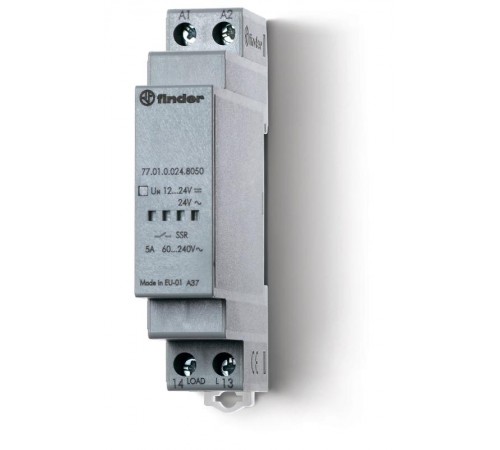 Модульное твердотельное реле; выход 15А (24В DС); питание 6...24В DC; ширина 17.5мм; степень защиты IP20  770190249024  Finder