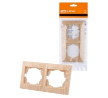 Рамка 2-х постовая горизонтальная сосна "Лама"  SQ1815-0330  TDM