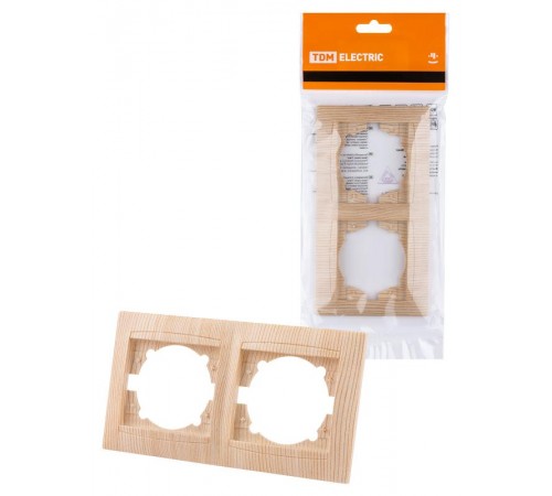 Рамка 2-х постовая горизонтальная сосна "Лама"  SQ1815-0330  TDM