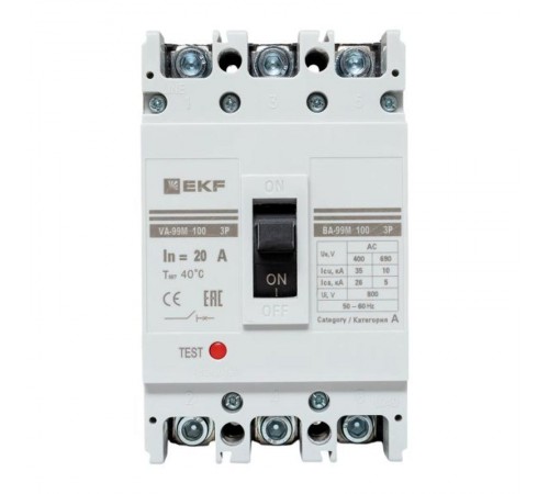 Выключатель автоматический ВА-99М 100/20А 3P 35кА EKF PROximamccb99-100-20mEKF