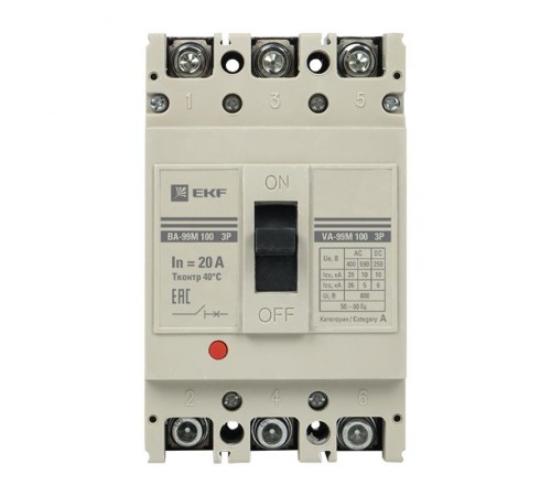 Выключатель автоматический ВА-99М 100/20А 3P 35кА EKF PROximamccb99-100-20mEKF