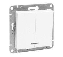 Механизм выключателя, двухклавишный, с подсветкой, белый Эпика EKF  UP1-SWW-24  EKF