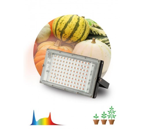 Фитопрожектор для растений светодиодный FITO-80W-Ra90-LED-Y полного спектра  Б0057284  ЭРА