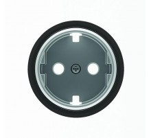 Накладка для розетки SCHUKO с плоской поверхностью, серия SKY Moon, кольцо чёрное стекло2CLA868890A1501 ABB