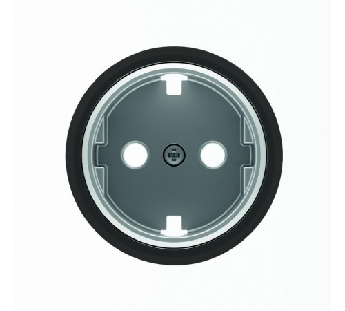 Накладка для розетки SCHUKO с плоской поверхностью, серия SKY Moon, кольцо чёрное стекло2CLA868890A1501 ABB