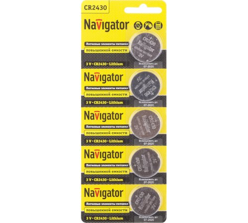 Элемент питания 94 781 NBT-CR2430-BP5 94781 Navigator