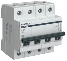 Выключатель автоматический четырёхполюсный ВА47-29М 4P 50А 4,5кА C MVA21-4-050-C-G GENERICA