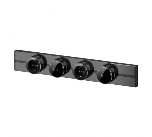 MultiTrack Антрацит Розетка 2К+З круглая 16А/250В Антрацит MTK13001B SE