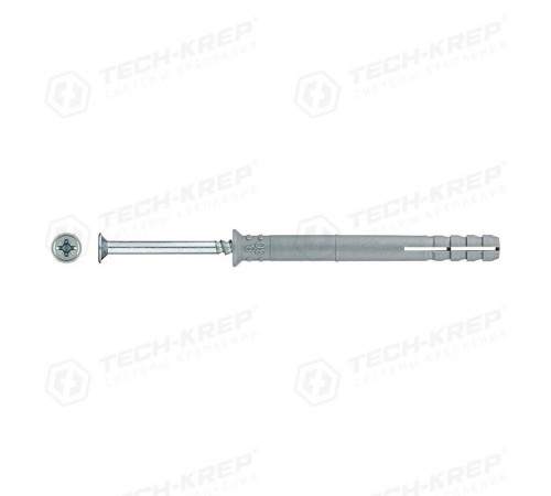 Дюбель-гвоздь 8х80 пот. манжета (полипропилен) (50 шт) - ведро ( 0,553 кг)  104745  Tech-KREP