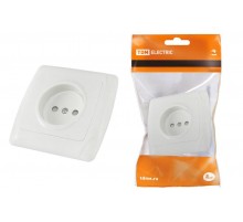Розетка 2П 10А 250В с защ. шт. белая "Онега"   SQ1805-0010  TDM