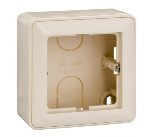W59 Слоновая кость Коробка 1-ая подъемная для наружного монтажа с рамкой  KP-152-28  SE