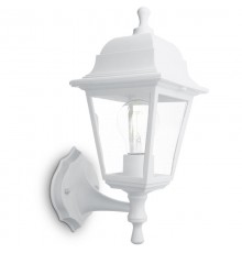 Светильник садово-парковый НБУ 04-60-001 60W 230V E27 340*190мм белый, вверх/вниз, 4-х гранник  32267  FERON