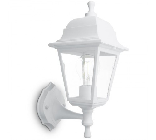 Светильник садово-парковый НБУ 04-60-001 60W 230V E27 340*190мм белый, вверх/вниз, 4-х гранник  32267  FERON