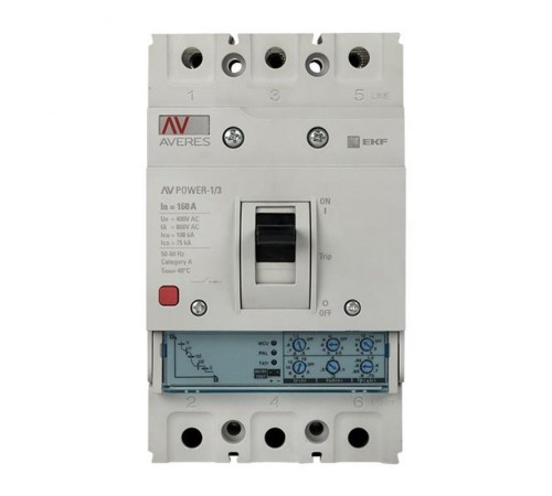 Выключатель автоматический AV POWER-1/3 160А 50kA ETU2.0  mccb-13-160-2.0-av  EKF